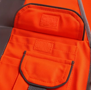 Chaleco de Seguridad Naranja de Alta Visibilidad para Hombre con Tiras Reflectantes, Bolsillos con Cremallera y Múltiples Compartimentos - Product Image 6