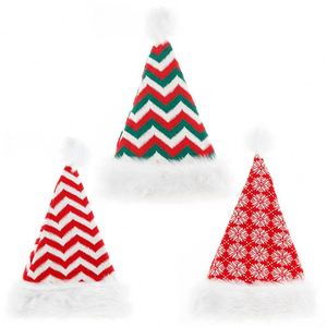 Chapeau de Père Noël festif rouge et blanc en peluche douce avec bordure en fourrure et pompon – Confortable pour les fêtes - Product Image 1