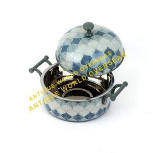 Plat de service isotherme en acier inoxydable durable à double paroi, avec couvercle, motif arabe, pour maintien au chaud des aliments, émaillé thermique - Product Image 4