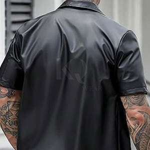 Chemises en cuir élégantes pour hommes, légères, en matière douce, confortables pour le bureau et les occasions décontractées. - Product Image 5