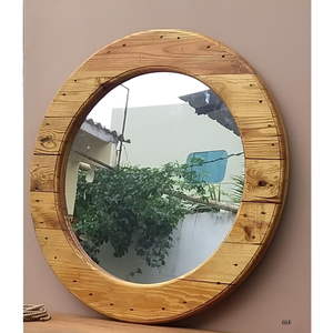 Elegant Customized Minimalistic Round Shape Wooden Wall Mirror High Quality for Elegant Wall Decor - Product Image 6
