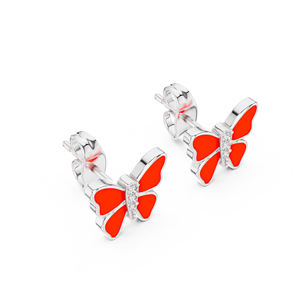 Juego de pendientes de diamantes cultivados en laboratorio HARMONY WINGS, engastados en oro blanco de 18 quilates, para mujer, para compromiso, boda, fiesta, regalo de San Valentín, uso diario - Product Image 1