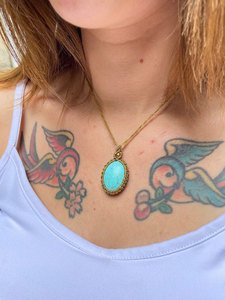Collier en macramé fait main avec pendentif goutte turquoise, cordon marron, bijoux bohèmes de guérison, vente en gros - Product Image 3