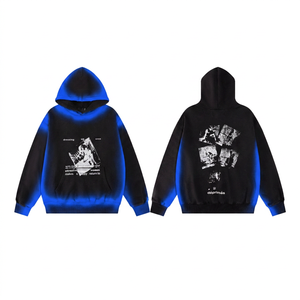 Sweat à capuche unisexe en polaire d'hiver avec cordon de serrage, broderie, design streetwear oversize, épaules tombantes et détail poche - Product Image 5