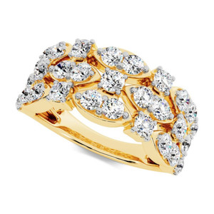 Anillo de Diamantes con Múltiples Hileras y Puntas Compartidas - Product Image 3