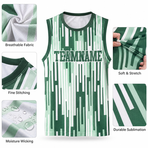 เสื้อบาสเก็ตบอลเยาวชนแบบสั่งทำพิเศษ ไซส์พลัส แขนกุด สำหรับทีม แห้งเร็ว ชุดทีมสโมสร รับผลิตแบบ OEM ODM - Product Image 5