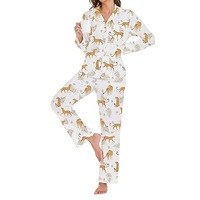 Nueva Llegada, Conjunto de Pijamas Elegantes de Microfibra de Bambú para Mujer, Manga Larga, Delgados, para Otoño y Primavera, Hechos en Bangladesh