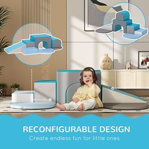 Set da Arrampicata per Interni Componibile in 7 Pezzi per Bambini, Design Contemporaneo per Creatività e Scoperta delle Forme - Product Image 6