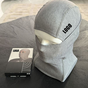 Pasamontañas de punto gris de alta calidad, impermeable, transpirable, con rayas, discreto, para ciclismo, montañismo, esquí, uso diario en invierno. - Product Image 3