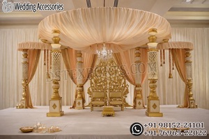 Magnífico Mandap de Boda Maharani con Mariposas, Mandaps Blancos Tradicionales para Decoración de Bodas, Fabuloso Mandap de Boda Gujarati - Product Image 3