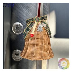 Adorno de Campana de Ratán Tejido Blanco, Decoración Rústica Colgante para Decoración del Hogar en Días Festivos, Fiestas de Temporada y Tiendas de Regalos - Product Image 2