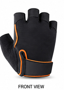 UNIQUE LEATHER Workout <b>Gloves</b> for <b>Men</b> Women <b>Fingerless</b> Gym Cycling <b>Gloves</b> Breathable Non-Slip Adjustable Wrist Strap Black - Product Image 2
