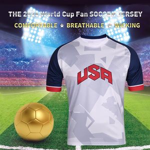 Maillot de football à manches courtes pour homme USA, col rond, impression sublimée, polyester respirant, coupe athlétique, vêtements pour adultes - Product Image 5