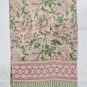 Handmade Indian Women's Cotton <b>Sarong</b> Floral Block Print Wrap 100% Cotton Eco-Friendly <b>Plus</b> <b>Size</b> Beachwear Travel Gifts 1 Piece - Product Image 4