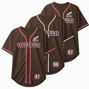 Ensemble de maillots de baseball pour hommes, vêtements de sport respirants à séchage rapide 100% polyester, logo personnalisé, pour adultes - Product Image 5