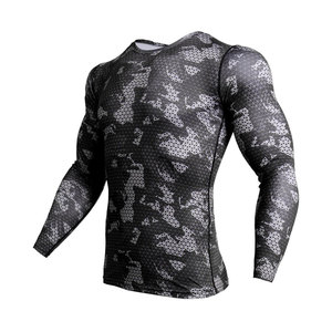 men compression shirt <b>long</b> <b>sleeve</b> fitted gym workout running training <b>base</b> <b>layer</b> quick dry stretch top performance wear - Product Image 6