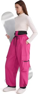 Pantalones de Esquí Unisex Impermeables, Térmicos y Cortavientos 10000mm - Tex Poliéster para Nieve al Aire Libre con Cierre de Cordón Estilo Cargo y Forro Polar - Product Image 3