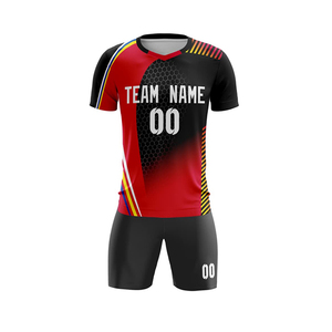 Custom Soccer Uniform Football Jersey Set Quick Dry <b>Polyester</b> Teamwear Short Sleeve Sports Kit - Product Image 2