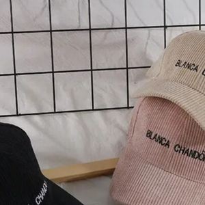 Gorra de Pana Blanca Chandon con Cierre a Presión, Unisex, Diseño Personalizado con Logotipo Bordado, 6 Paneles, Ajustable, Casual, Primavera-Otoño - Product Image 2