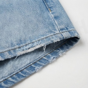 Shorts d'été pour femmes de qualité supérieure, grande taille, nouveau style, denim, couleur personnalisée, logo personnalisé, fabrication OEM, vêtements tendance - Product Image 6