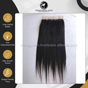 Oferta Especial en Cabello Virgen Crudo Sin Procesar de 22 Pulgadas en Color # Extensiones de Cabello Humano 1B Cambodian 2x6 Closure a un Precio Excelente - Product Image 3