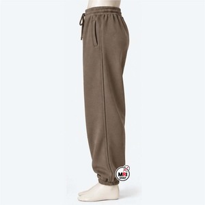 High Quality Mens <b>Brown</b> Sweatpants Elastic Waist Drawstring Side Pockets Knitted Cotton Breathable Midweight Casual Autumn Wear - Product Image 3