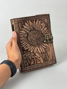 Sunflower Leather Journal Personalised Leather Notebook - Product Image 5