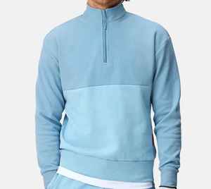 Nouveautés OEM – Sweat à capuche zippé uni pour homme, 100 % coton molletonné, col montant, respirant et anti-rétrécissement - Product Image 3