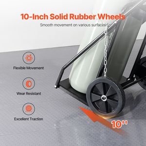 Carrello Porta Bombole per Ossigeno e Acetilene, Capacità 440 libbre, con Ruote Solide da 10 Pollici, per Stoccaggio Bombole - Product Image 5