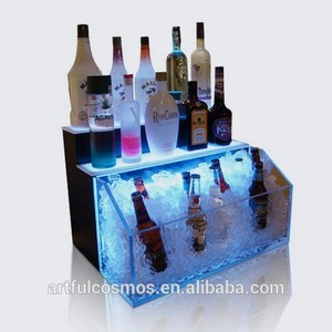 2025 vente en gros personnalisé nouveauté acrylique vin présentoir armoires à liqueur bouteille acrylique éclairé par LED pour Bar Pub étagères - Product Image 4