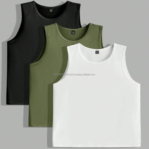 Débardeurs pour hommes grandes tailles 100% coton, toucher doux, polyester floqué, broderie, légers, séchage rapide, en stock, débardeurs de sport pour hommes - Product Image 5