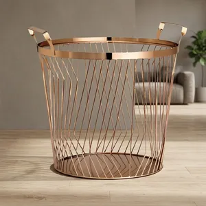 Metal Wire Storage Basket with Handles <b>Decorative</b> Multipurpose Organizer Basket <b>for</b> Kitchen Living <b>Room</b> Bedroom <b>Laundry</b> Home - Product Image 4