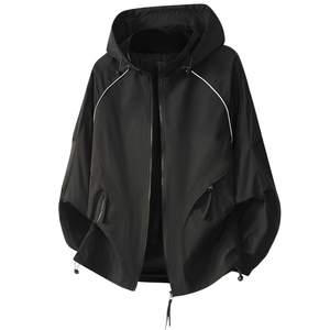 Wasserdichte Winddichte Kapuzenjacke Outdoor-Windbreaker mit Reflektorstreifen Lässige Funktionsjacke OEM/ODM Hersteller - Product Image 1