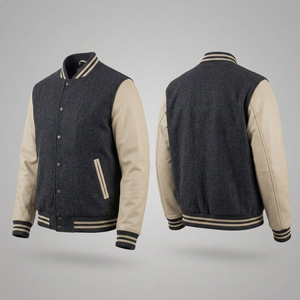 Unisex Varsity Jacket Green Wool Sleeve Woolen Body <b>Covered</b> <b>Button</b> Closure Regular Fit Winter Casual Wear Windproof Breathable - Product Image 6