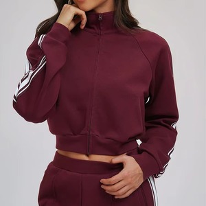 Ensemble deux pièces décontracté vintage en molleton épais délavé pour femme avec logo personnalisé – Survêtement à capuche et pantalon de jogging zippé - Product Image 1