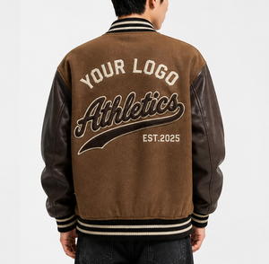 Custom Logo Leather Sleeve Varsity <b>Jacket</b> <b>Men</b> Chenille Embroidery Patch Letterman <b>Jacket</b> Embroidery <b>Baseball</b> <b>Jacket</b> <b>For</b> <b>Men</b> - Product Image 2