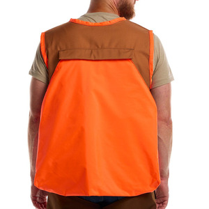 Gilet de pêche imperméable pour homme, couleur orange, avec impression personnalisée, fermeture éclair, doublure respirante et plusieurs poches, OEM - Product Image 6