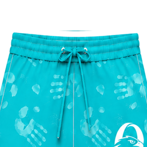 Turquoise <b>White</b> <b>Swim</b> <b>Shorts</b> Lightweight Quick Dry Breathable Drawstring Waist Training Performance Athletic Swimming Sportswear - Product Image 3