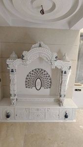 Inlay Design Marble <b>Mandir</b> for Apartment Marble Temple with Semi Precious Stone Inlay Traditional Marble Carved Temple India - Product Image 3