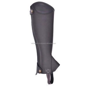 Guêtres d'équitation en cuir de qualité supérieure, demi-guêtres, ajustées, avec boutons, pour l'entraînement, emballage personnalisé pour hommes et femmes, OEM - Product Image 1