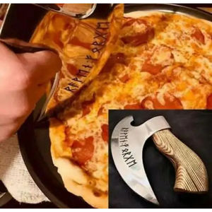 Hacha de Pizza Burraq Hecha a Mano con Acero al Carbono, Mango de Madera de Palisandro, Funda de Cuero, Hoja de 5 Pulgadas, para Camping y Actividades al Aire Libre - Product Image 6