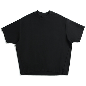 Customized Logo 100 Percent Cotton Boxy Oversized T Shirt Vintage Wash Loose Fit Knitted Short Sleeve Casual Tee - Product Image 3