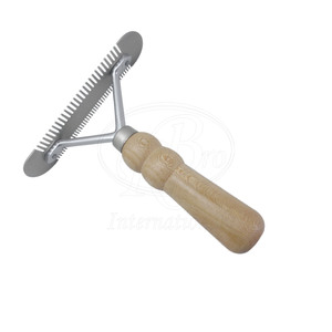 Peine para Crin y Cola de Caballo con Hoja de Acero y Mango de Madera de 7 Pulgadas, Herramienta de Cuidado - Product Image 1
