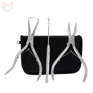 Stainless Steel Hair Extension <b>Pliers</b> <b>Sets</b> Kit Hook Needle Professional Wholesale Hair Extensions Tools Custom - Product Image 5