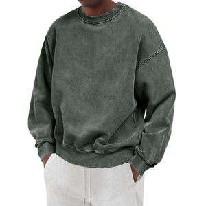 Sweat-shirts pour hommes de haute qualité, tendance, effet délavé, coupe ample, style streetwear - Product Image 2