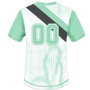 Conjunto de Uniforme de Rugby de Manga Corta en Verde Menta Claro y Blanco, Jersey de Rugby con Cuello Redondo y Estampado Gráfico, Pantalones Cortos con Cordón, Ropa Deportiva para Equipo - Product Image 4