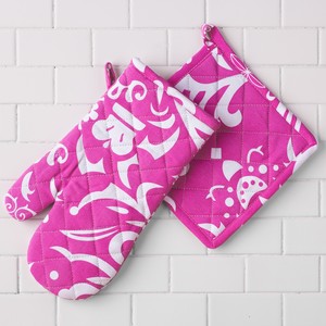 100% Cotton Modern Style Woven Oven Mitts Gloves <b>Pot</b> <b>Holders</b> Heat Resistant Waterproof Dishwasher Safe Digital Printed Food - Product Image 3
