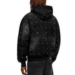 Servicio OEM, Sudadera con Cierre y Pedrería para Hombre, Diseño de Invierno, 100% Algodón, Ligera y Cómoda, Superventas - Product Image 3