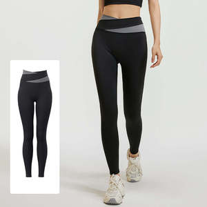 Leggings taille haute pleine longueur roses unies en maille extensible pour femme, sportifs, toutes saisons, avec compression et effet ventre plat - Product Image 4