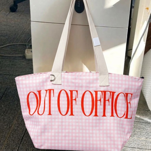 Bolso Tote Bohemio de Moda para Mujer con Bordado Gingham, Gran Capacidad, Bolso de Hombro de Boca Ancha, Casual, para Compras y Viajes - Product Image 1